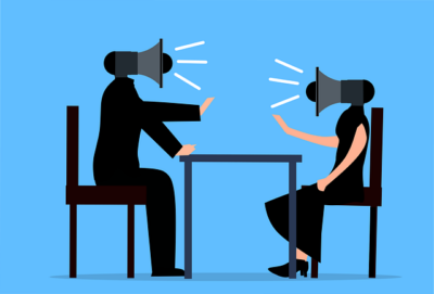 Two teachers communicating