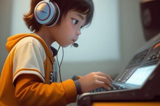 Child engaged in beatmaking