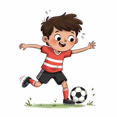 Kind aan het voetballen op naschoolse activiteit voetbal