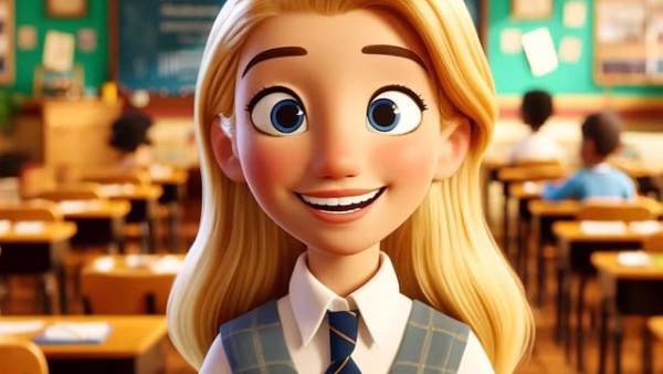 Animation and Illustration - girl at school