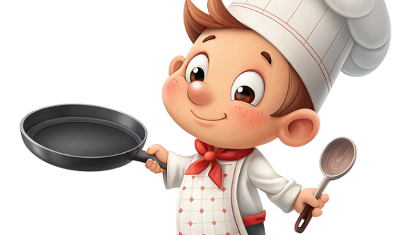 Cooking as an after-school activity: cooking boy animation