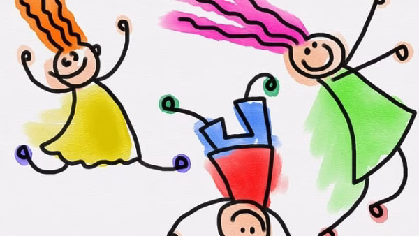 Animatie: dansende kinderen bij de naschoolse activiteit Dansen