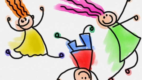 Animatie: dansende kinderen bij de naschoolse activiteit Dansen