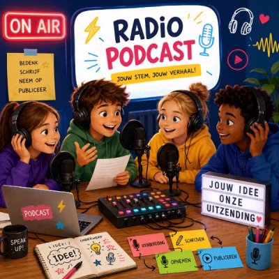 Kinderen op naschoolse activiteit Radio Podcast