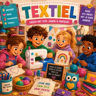 Kinderen op naschoolse activiteit Textiel